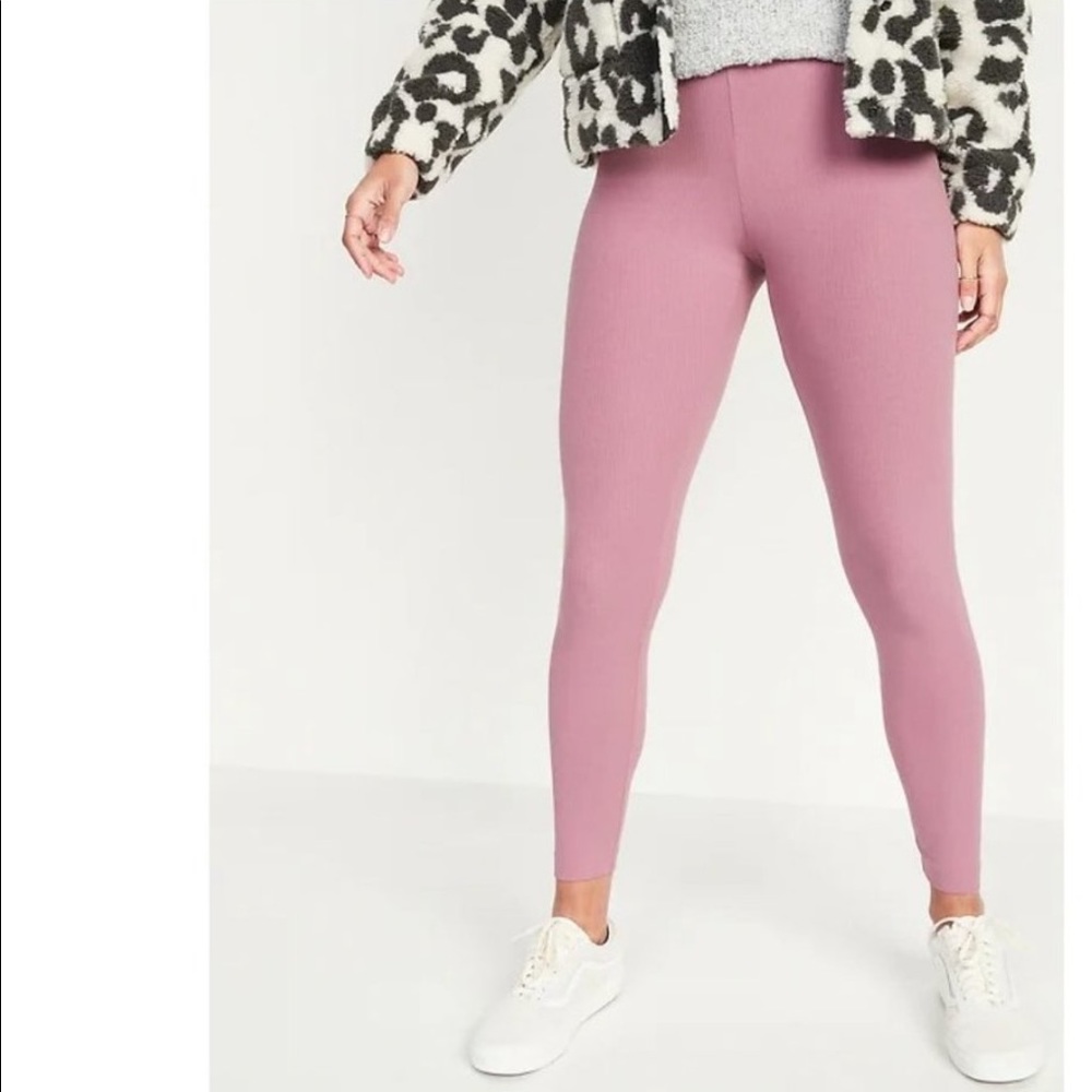 Mauve ribbed legging